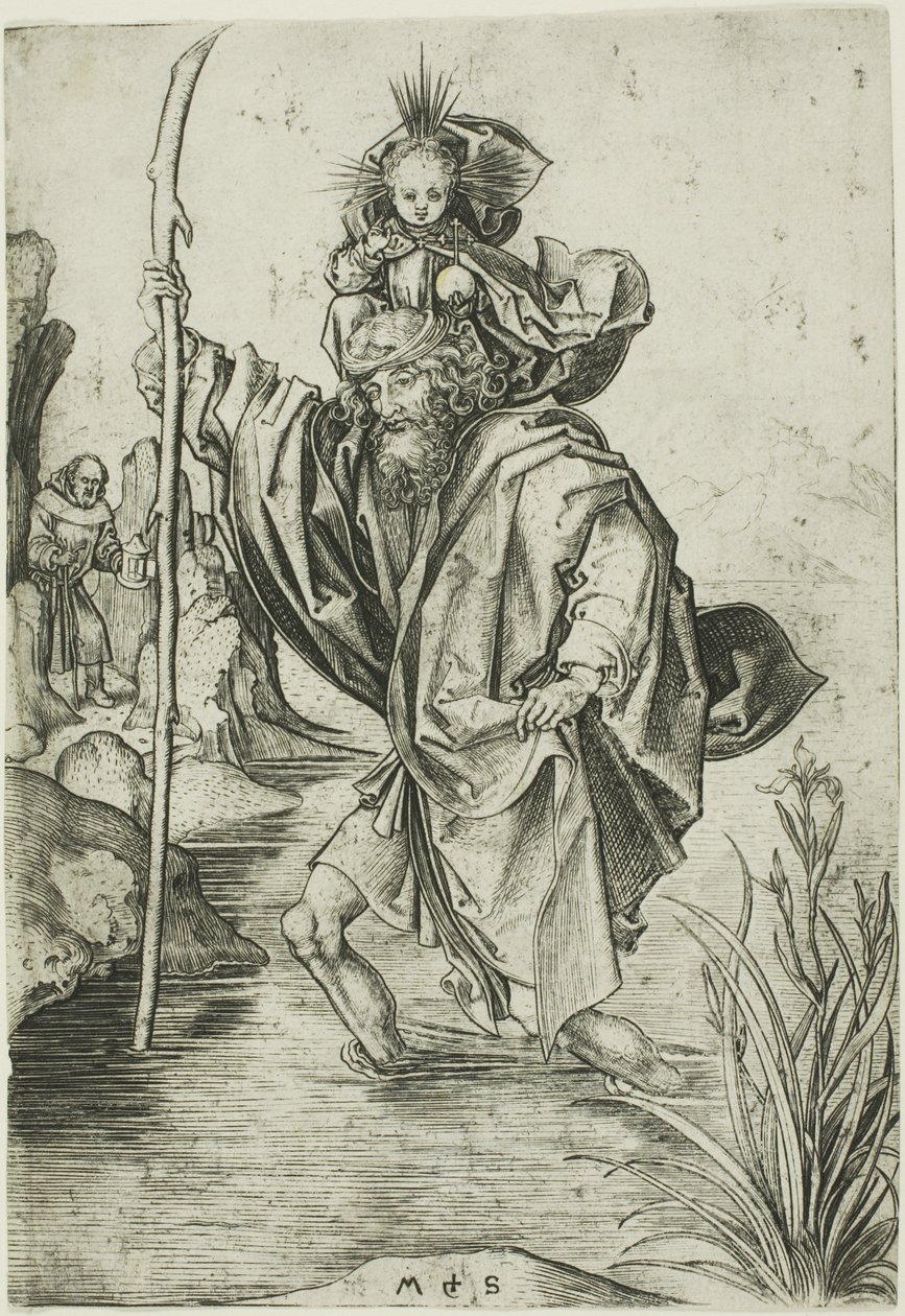 Św. Krzysztof autorstwa Martin Schongauer