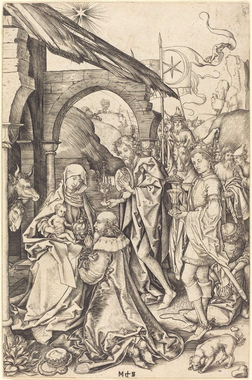 Pokłon Trzech Króli autorstwa Martin Schongauer