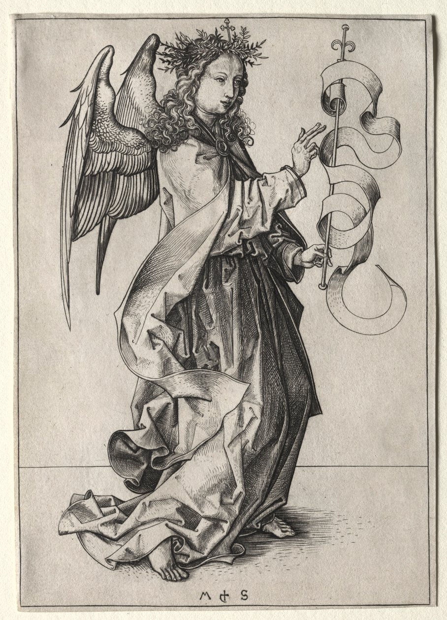 Anioł Zwiastowania. autorstwa Martin Schongauer