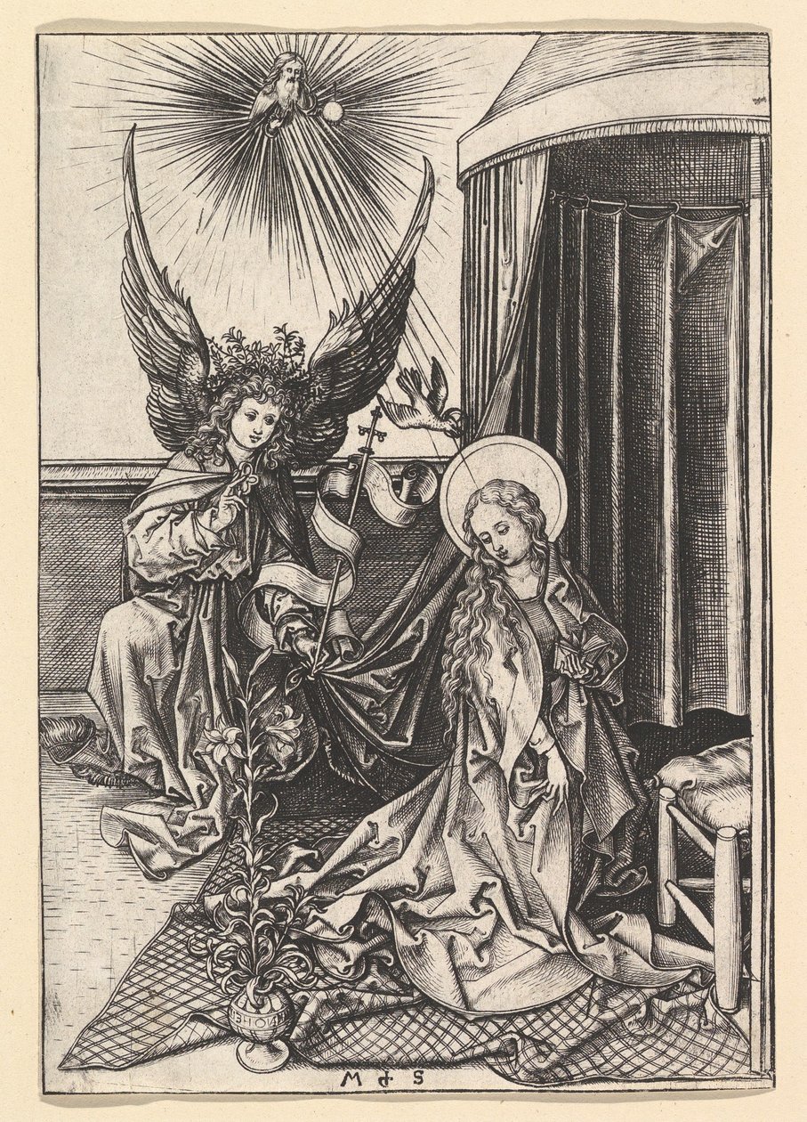 Zwiastowanie, ok. godz. 1435-1491. autorstwa Martin Schongauer