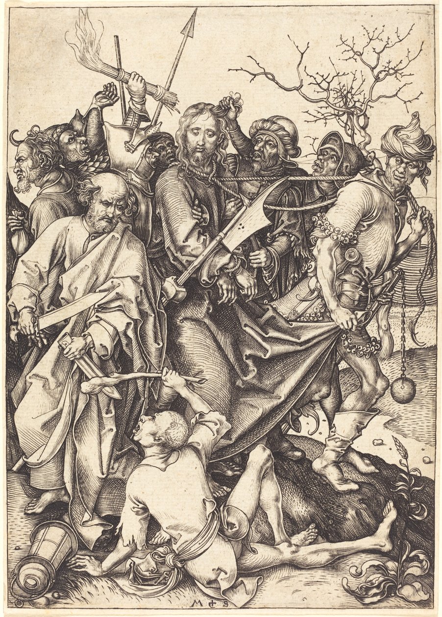 Zdrada i pojmanie Chrystusa autorstwa Martin Schongauer