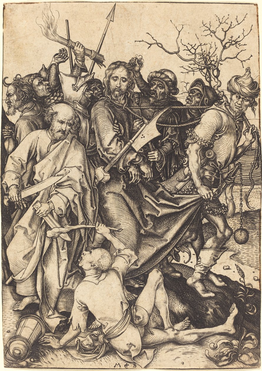 Zdrada i pojmanie Chrystusa autorstwa Martin Schongauer