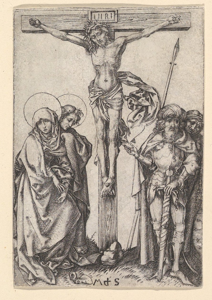 Ukrzyżowanie, ca. 1435-1491. autorstwa Martin Schongauer