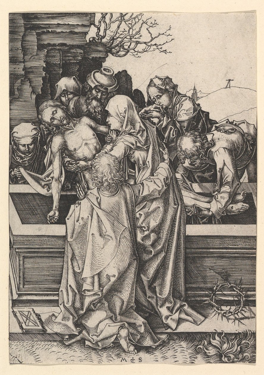 Złożenie do grobu Chrystusa, ca. 1435-1491. autorstwa Martin Schongauer