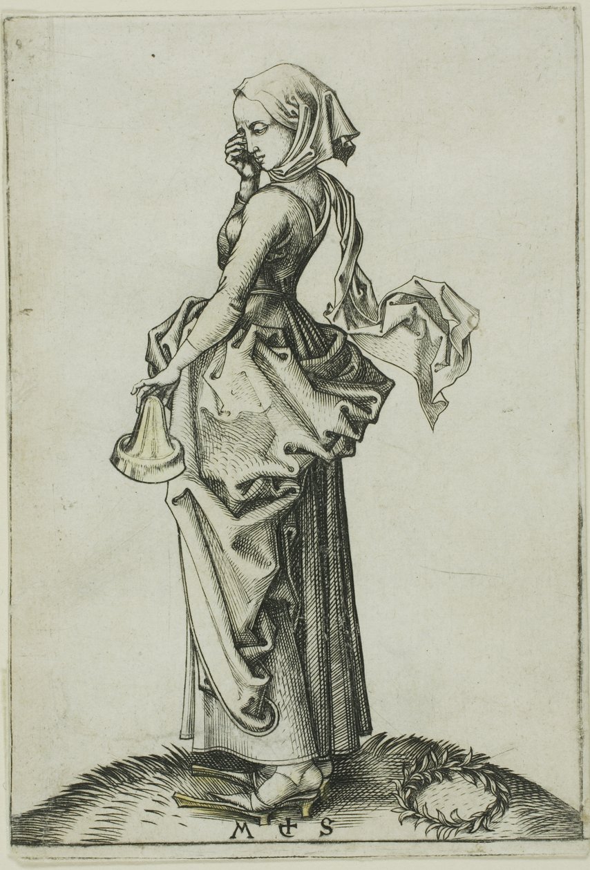 Piąta głupia dziewica autorstwa Martin Schongauer