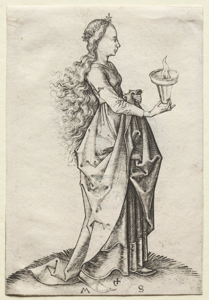 Piąta Mądra Dziewica. autorstwa Martin Schongauer