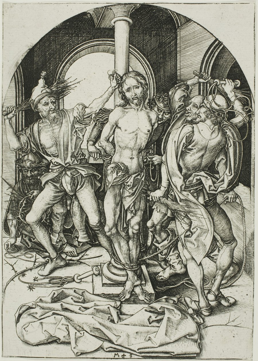 Biczowanie, z „Pasji” autorstwa Martin Schongauer
