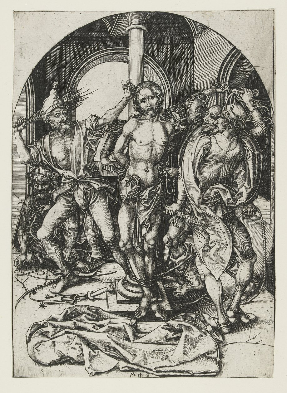 Biczowanie, koniec XV wieku autorstwa Martin Schongauer