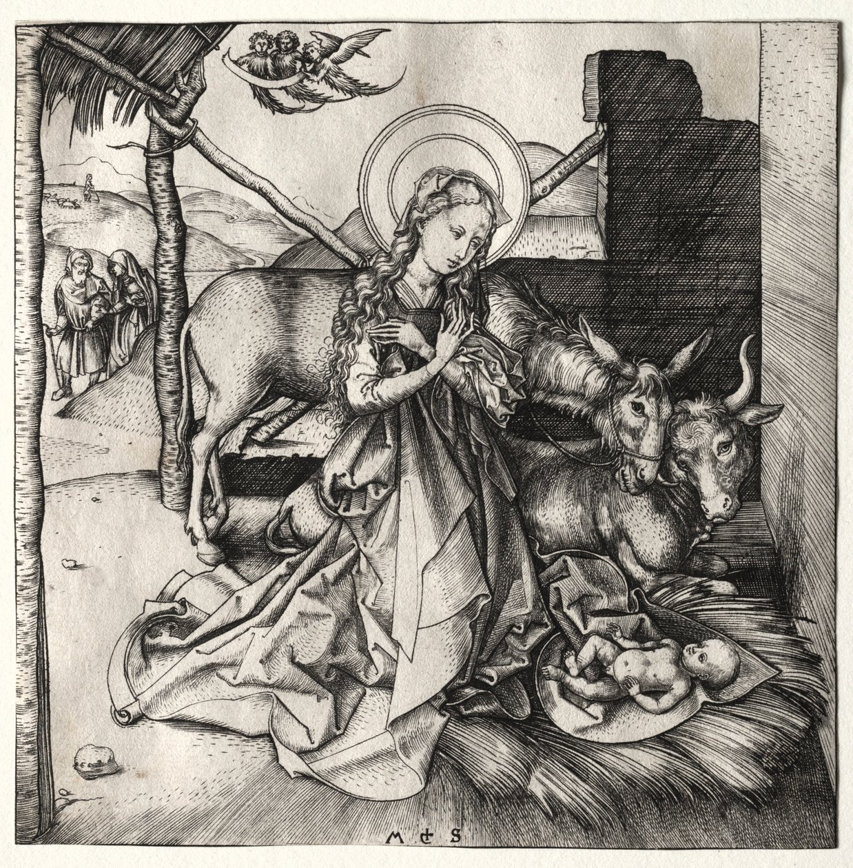 Życie Chrystusa: Narodzenia, c. 1480-1490. autorstwa Martin Schongauer