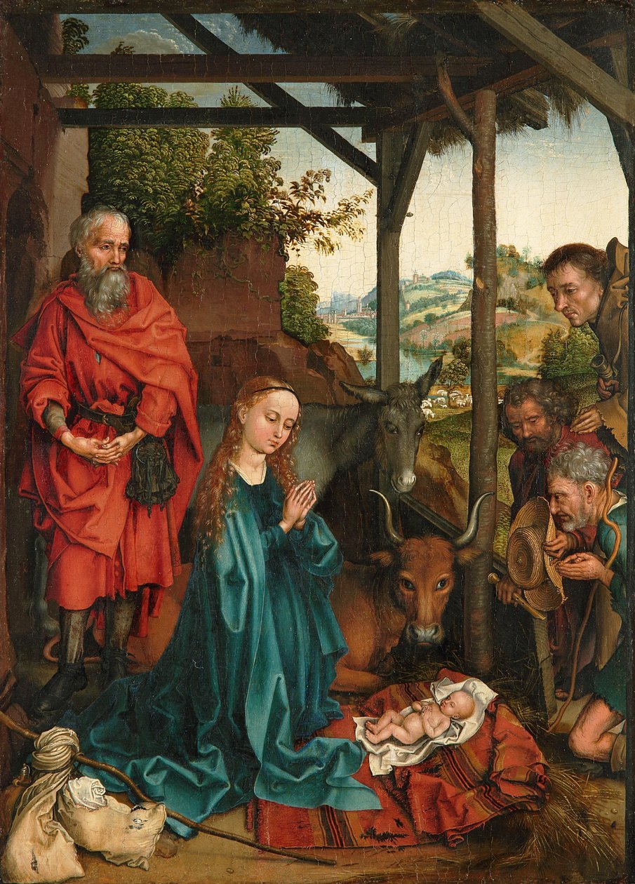 Narodzenie Chrystusa z adoracją pasterzy autorstwa Martin Schongauer