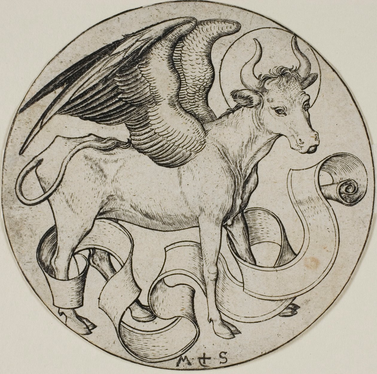 Wół św. Łukasza autorstwa Martin Schongauer