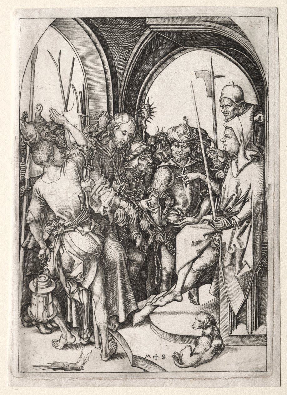 Pasja: Chrystus przed Annaszem autorstwa Martin Schongauer