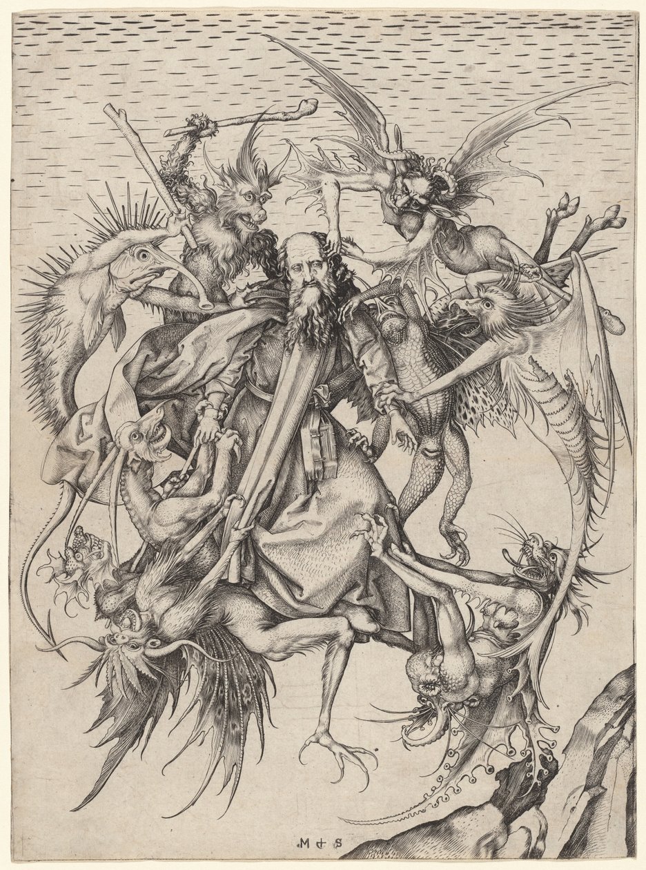 Uciski św. Antoniego autorstwa Martin Schongauer