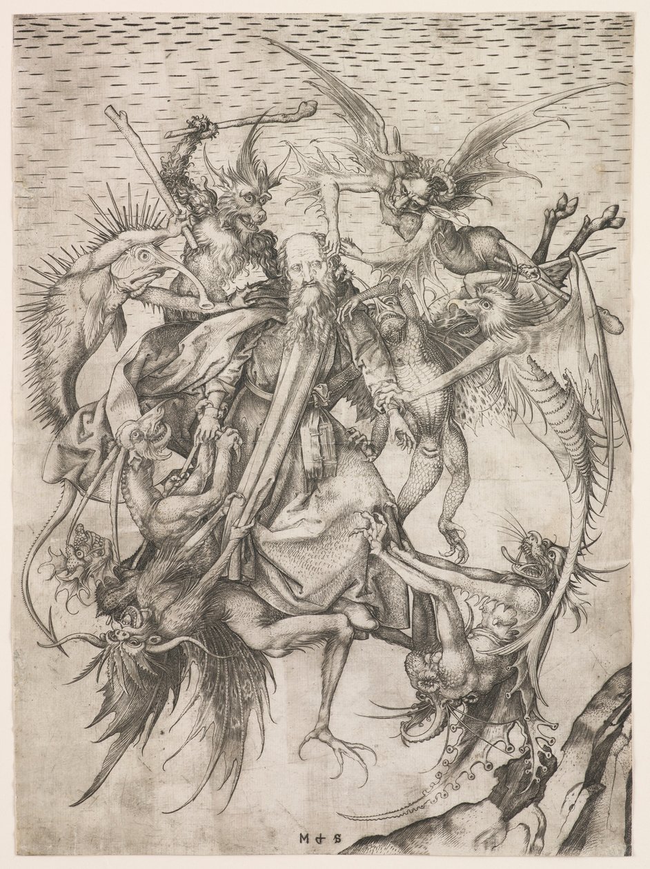 Uciski św. Antoniego autorstwa Martin Schongauer