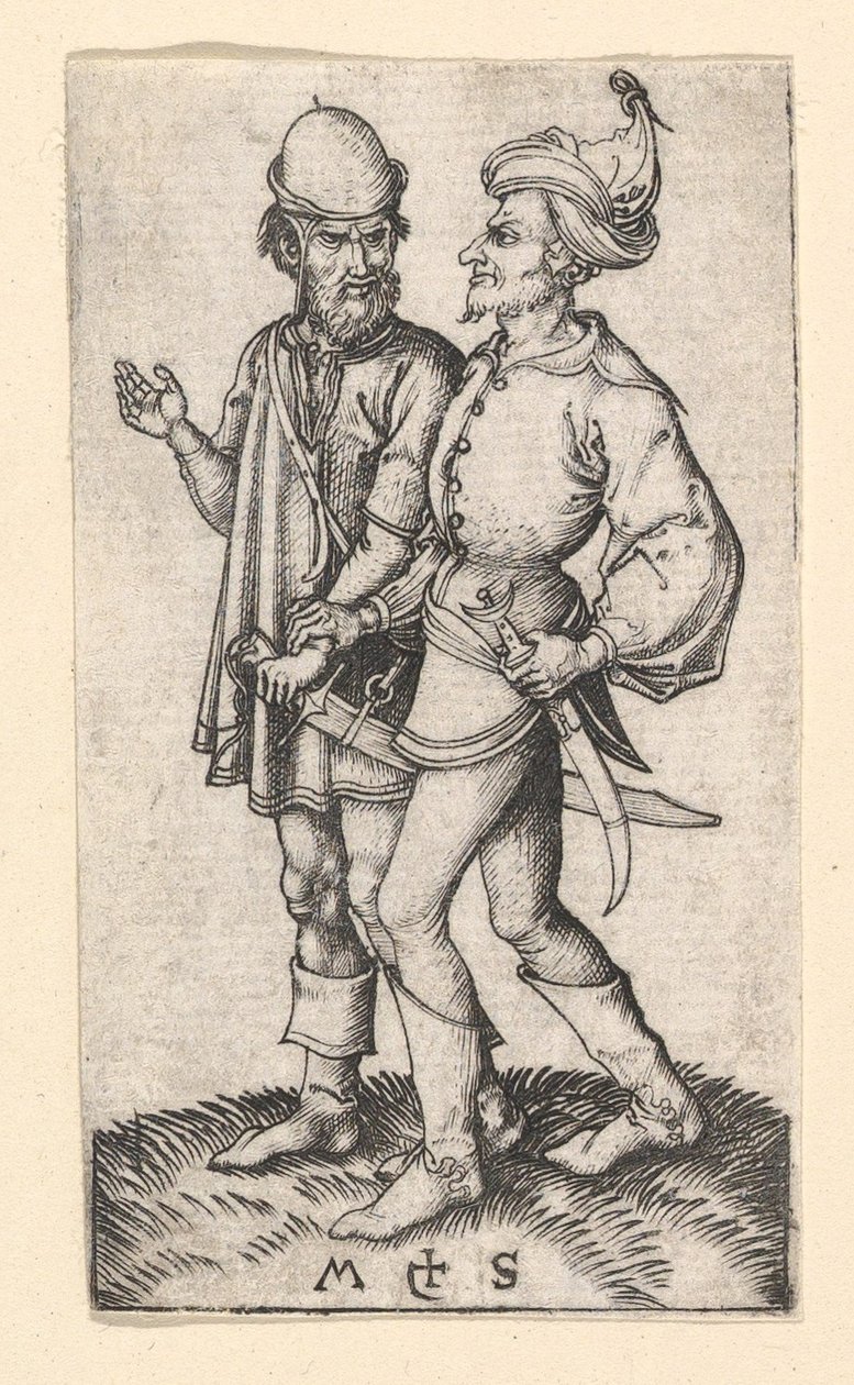 Dwóch Turków, ca. 1435-1491. autorstwa Martin Schongauer