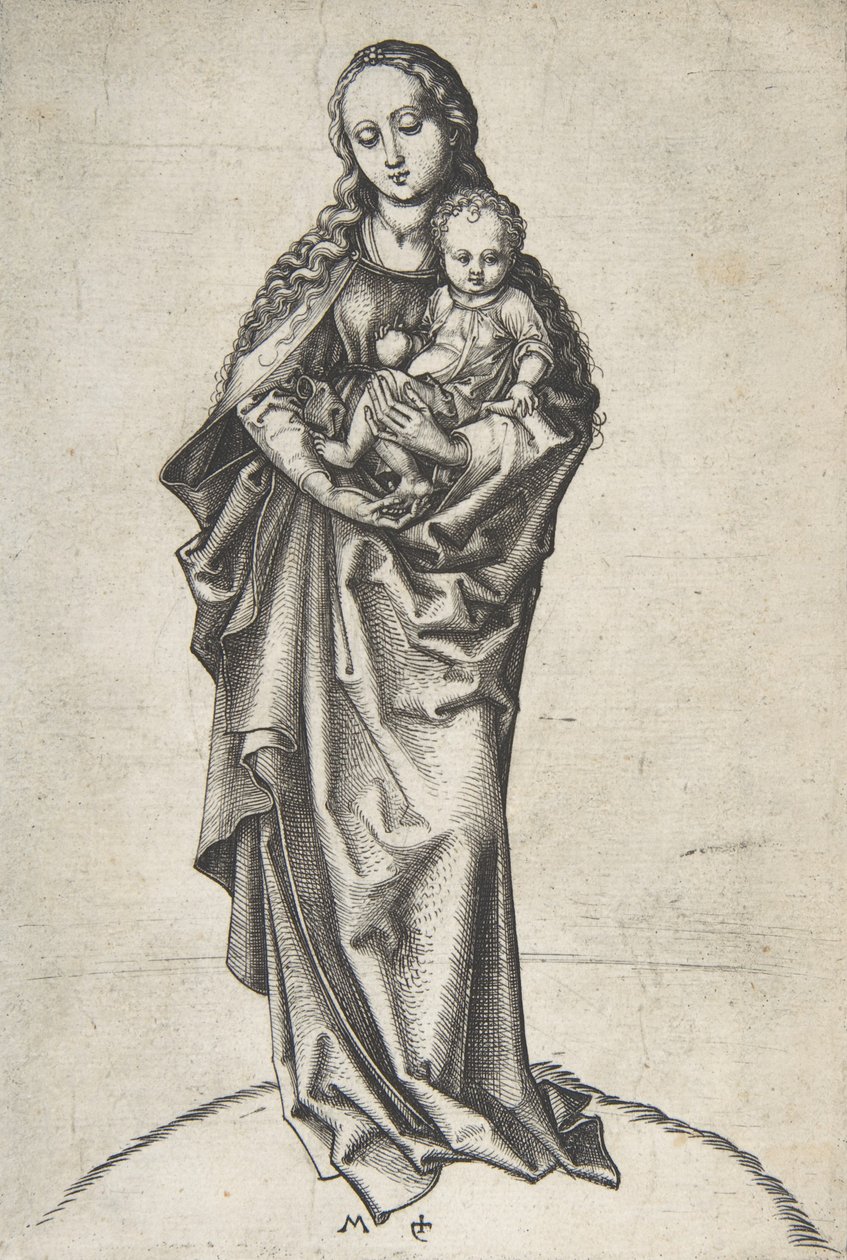 Dziewica z Dzieciątkiem z Jabłkiem, ca. 1475 r., ok. 1475 r. 1475. autorstwa Martin Schongauer