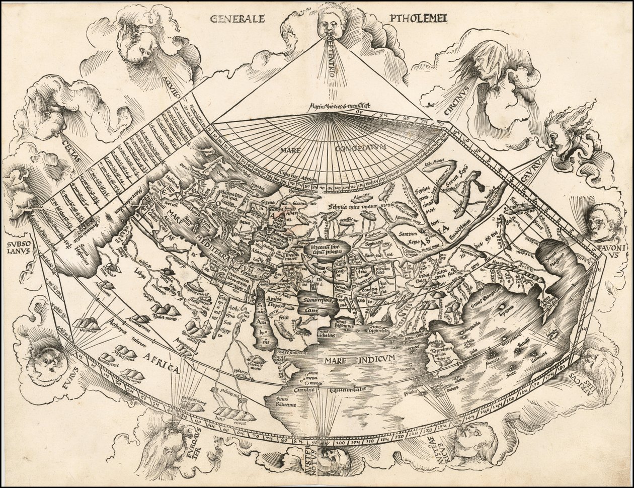 Ptolemejska mapa świata z 1513 r. autorstwa Martina Waldseemüllera autorstwa Martin Waldseemuller