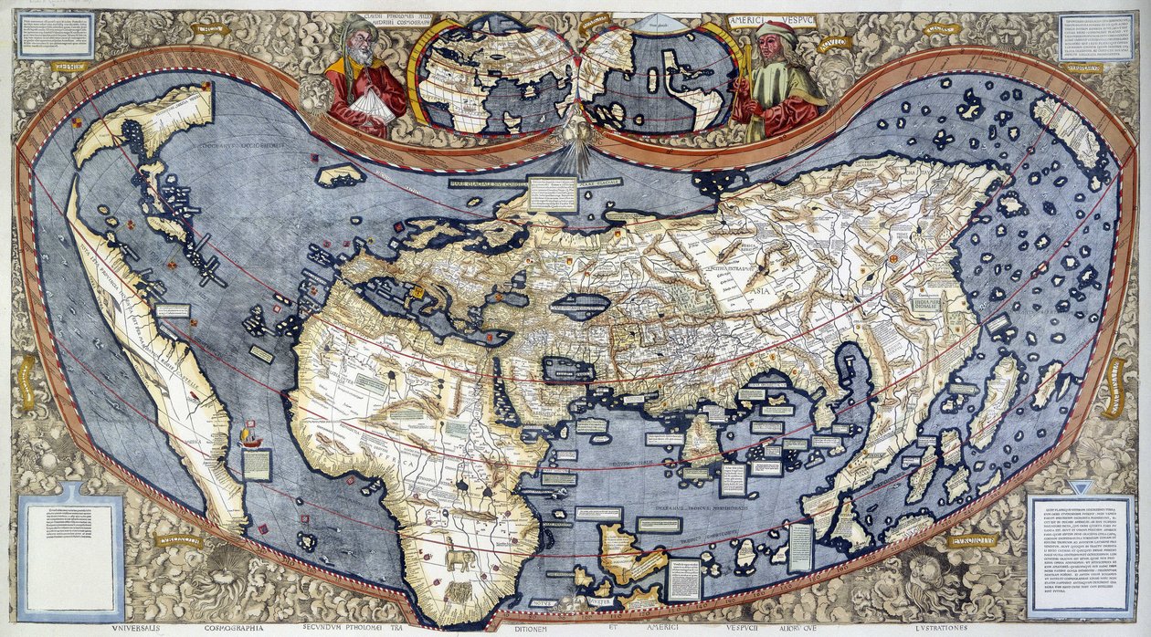 Mapa świata autorstwa Martin Waldseemuller