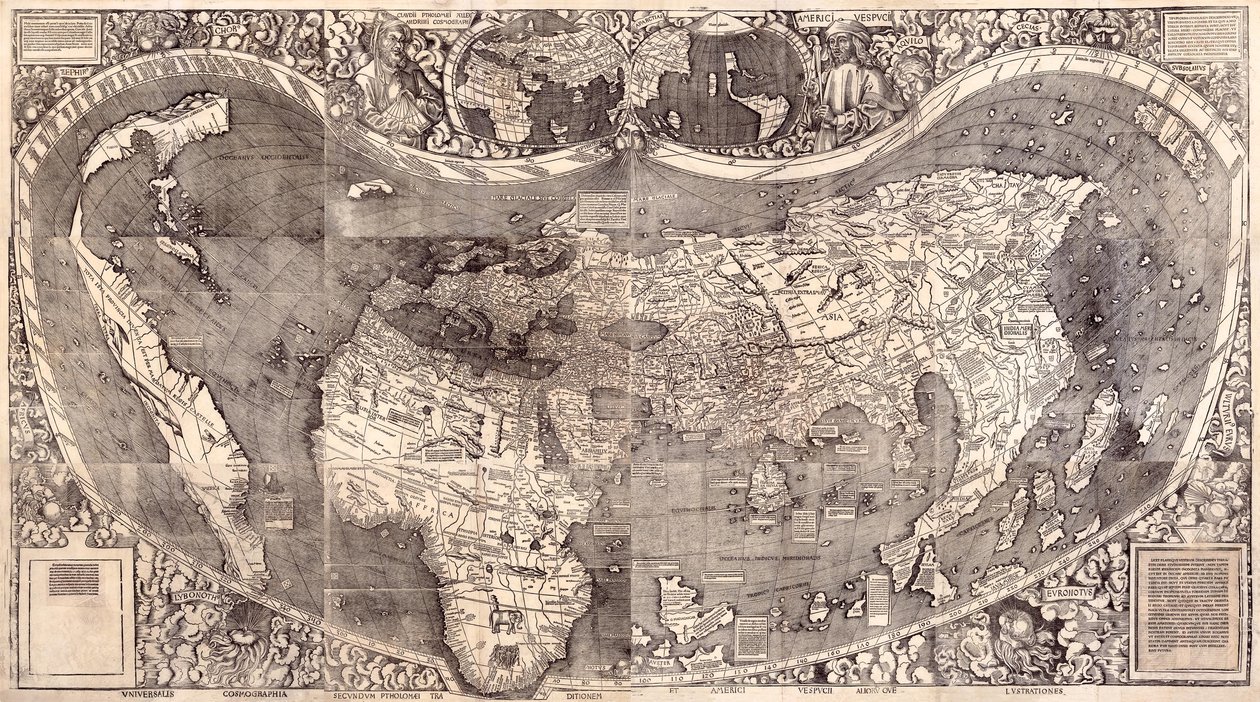 Mapa świata autorstwa Martin Waldseemuller