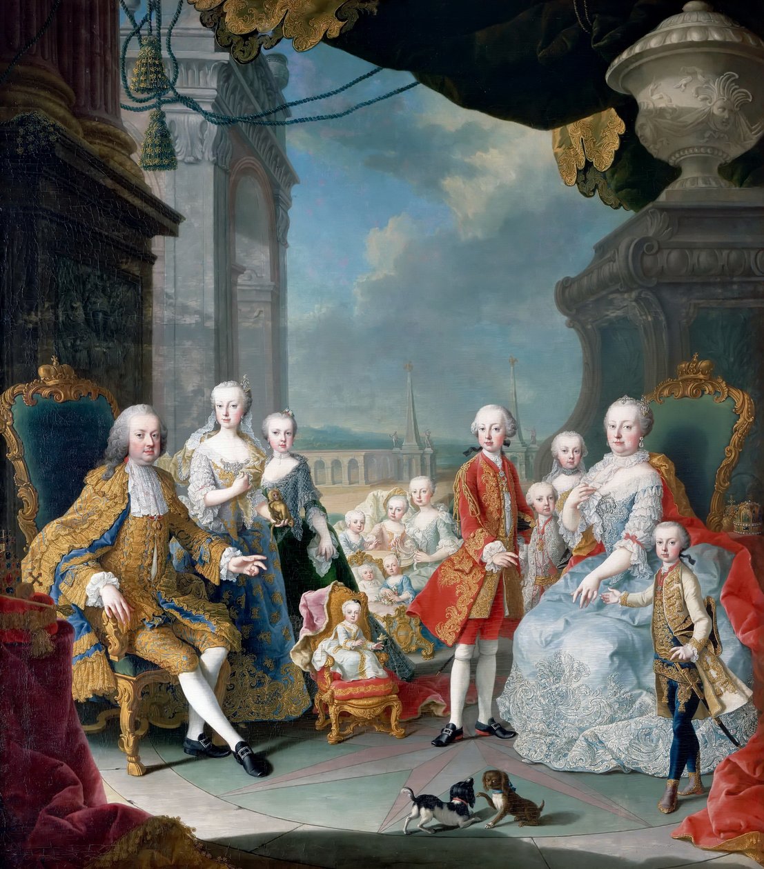 Maria Teresa z Austrii i Franciszek I ze swoimi dziećmi autorstwa Martin van Meytens the Younger