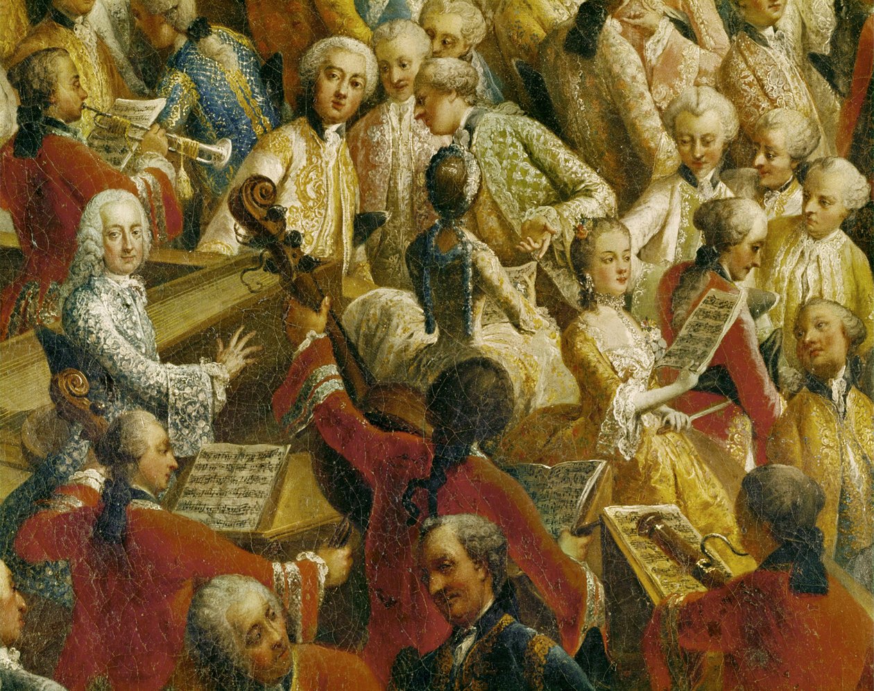 Uroczysta kolacja z okazji ślubu cesarza Józefa II i Izabeli Parmeńskiej (olej na płótnie) autorstwa Martin van Mytens or Meytens