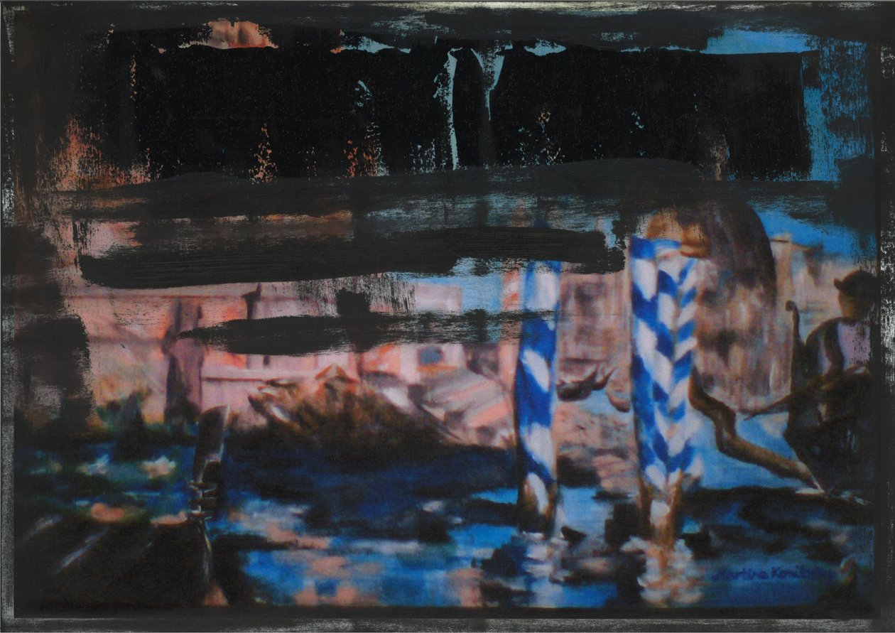 Grand Canal Abstrakcja Czarny 1 autorstwa Martina Konitzky