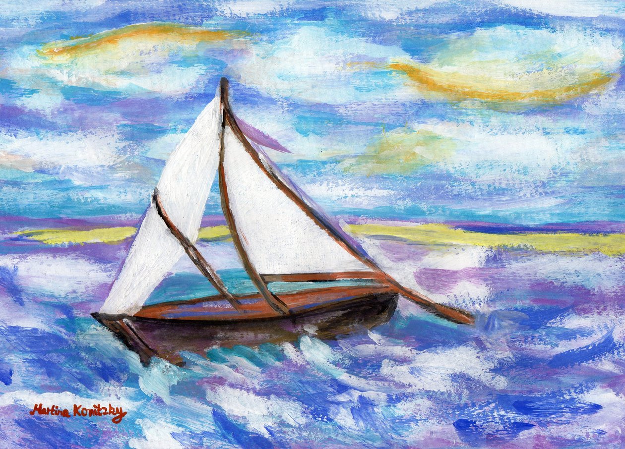Łódź rybacka (Tribute to Vincent van Gogh) autorstwa Martina Konitzky