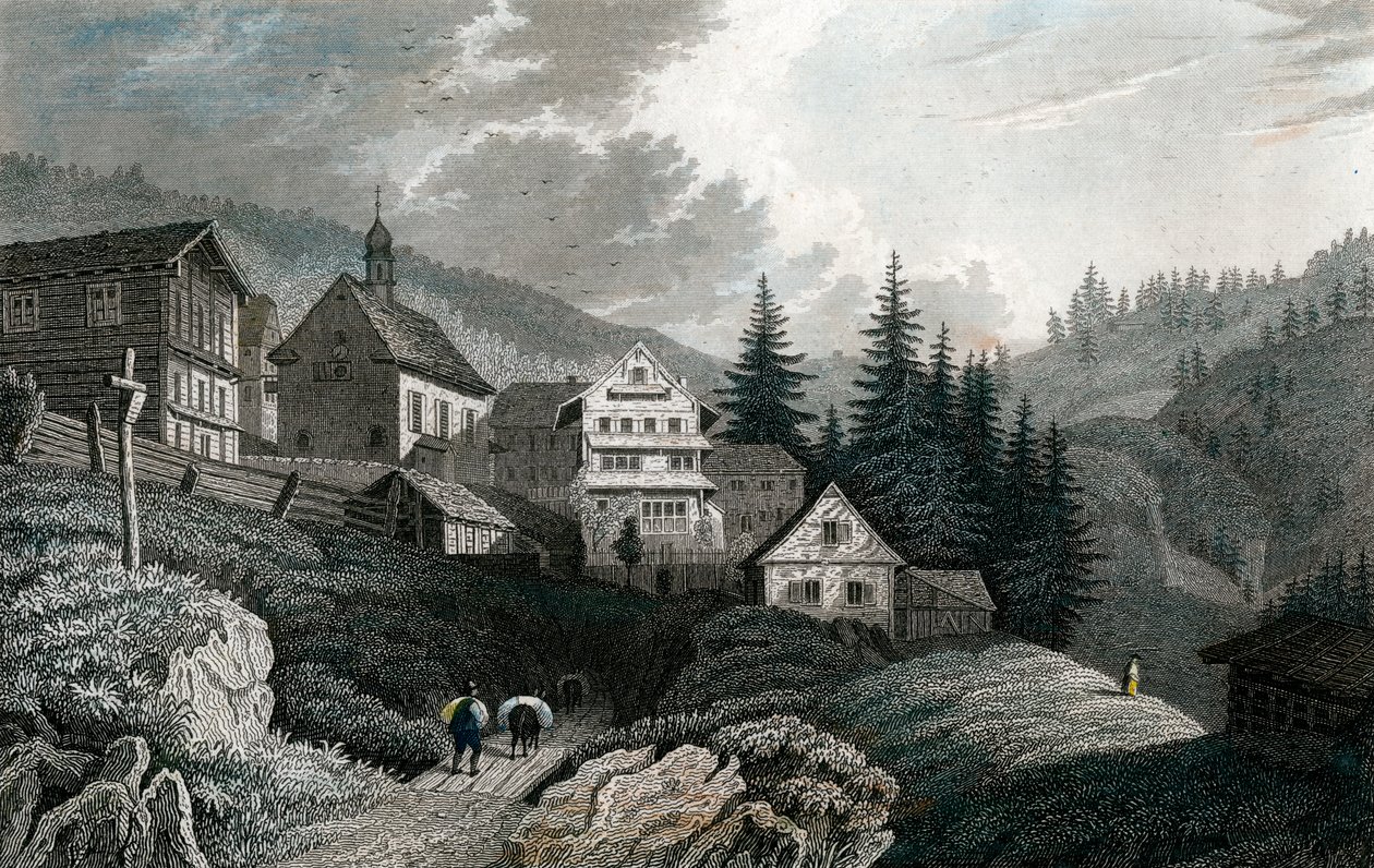 Kościół Maria Schnee, Rigi, Szwajcaria, 1850 r. autorstwa Martini