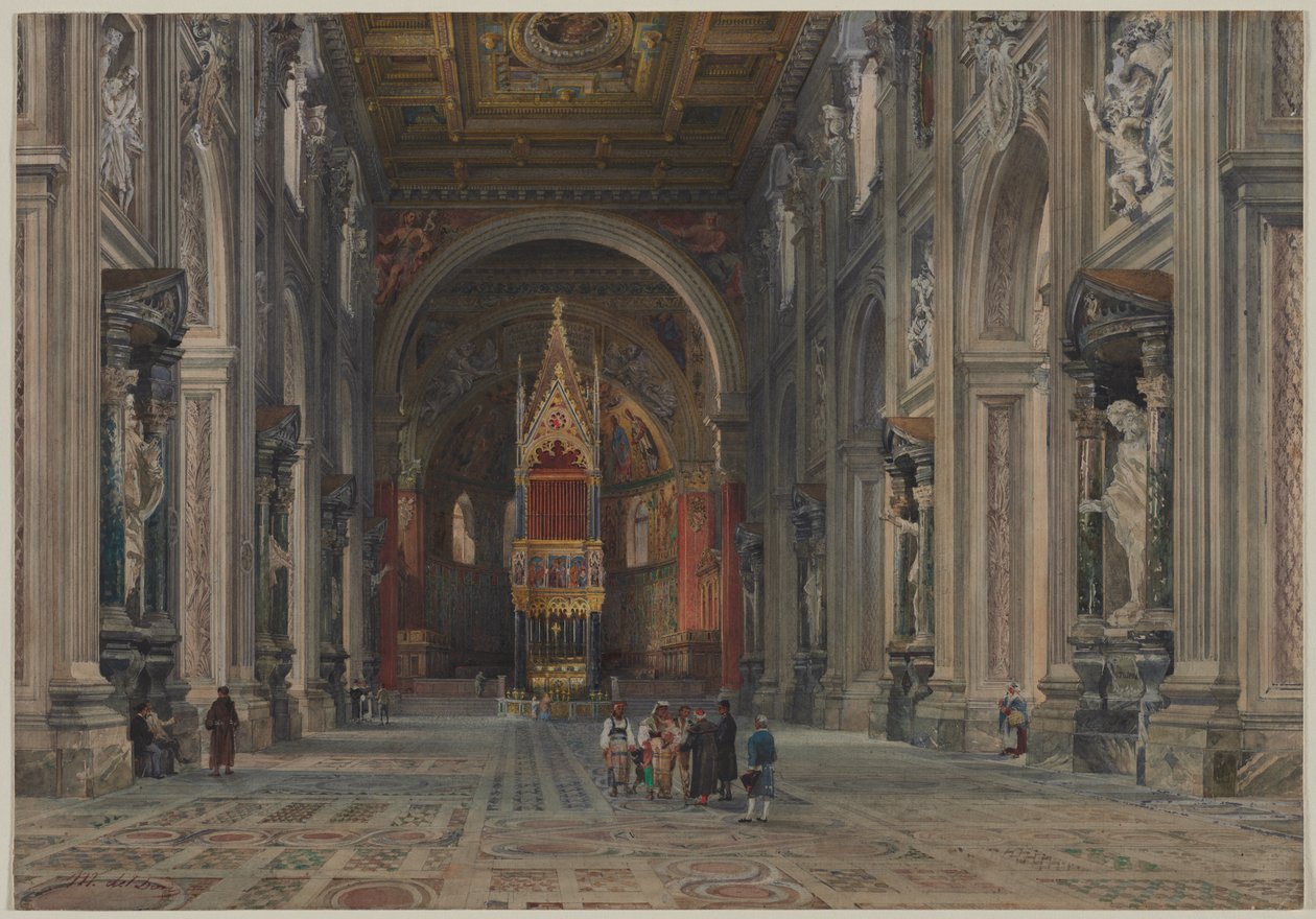 Wnętrze San Giovanni in Laterano, Rzym autorstwa Martino del Don