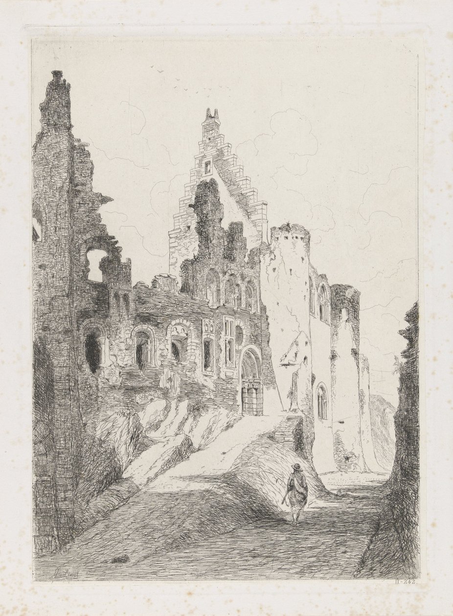 Ruiny zamku Vianden autorstwa Martinus Antonius Kuytenbrouwer jr.