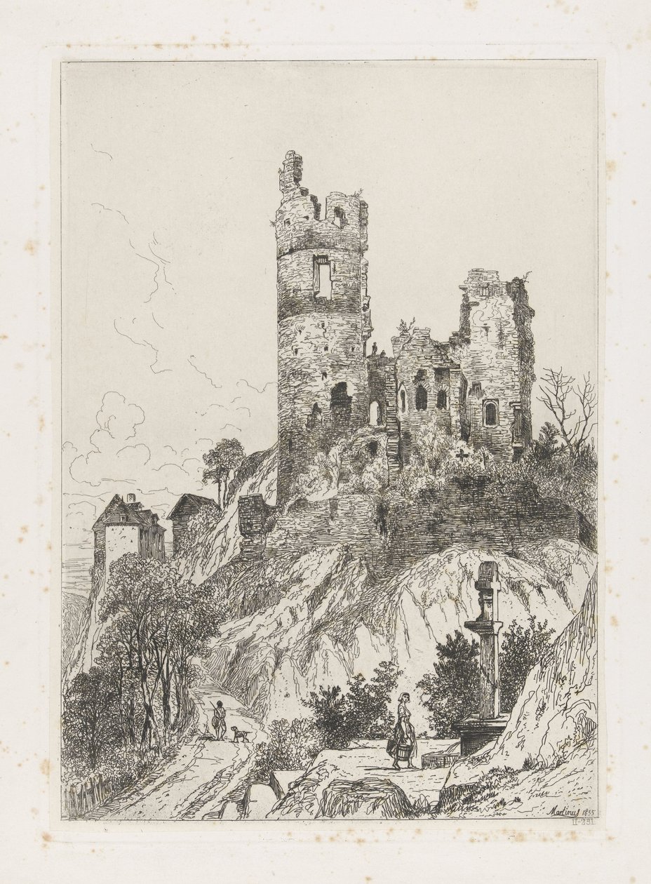 Wieża zamku Falkenstein autorstwa Martinus Antonius Kuytenbrouwer jr.