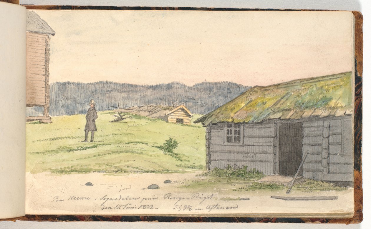 Krajobraz z farmami autorstwa Martinus Rørbye