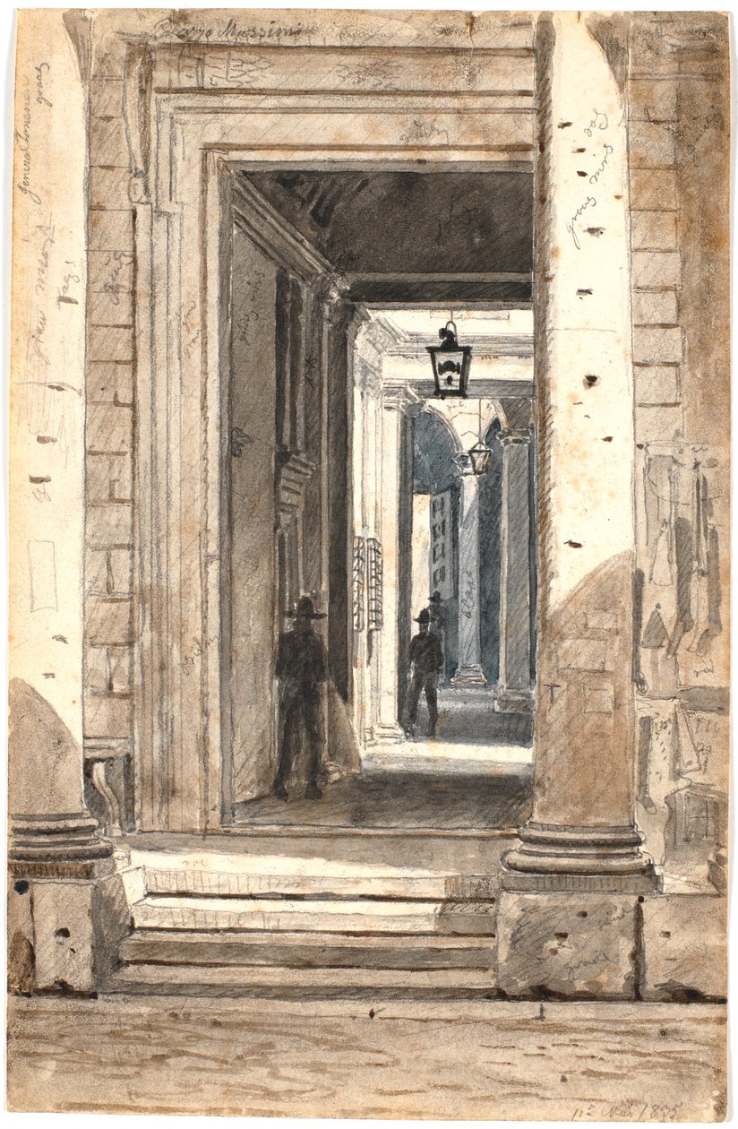 Palazzo Massimo alle Colonne. Rzym 1835 autorstwa Martinus Rørbye