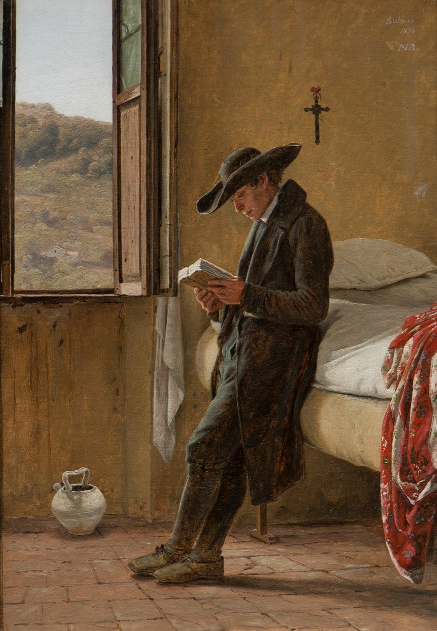 Młody duchowny czytanie autorstwa Martinus Rørbye