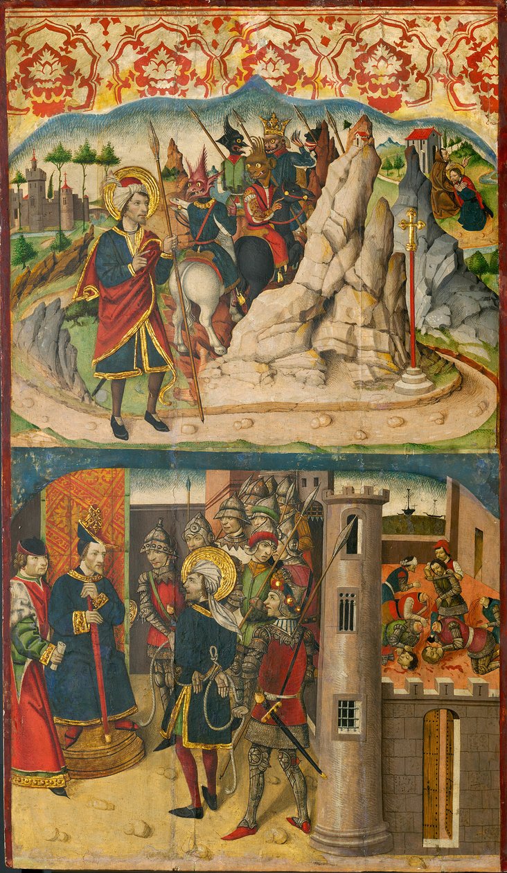 Święty Krzysztof spotyka szatana, Święty Krzysztof przed królem Licji, 148085. autorstwa Martín de Soria