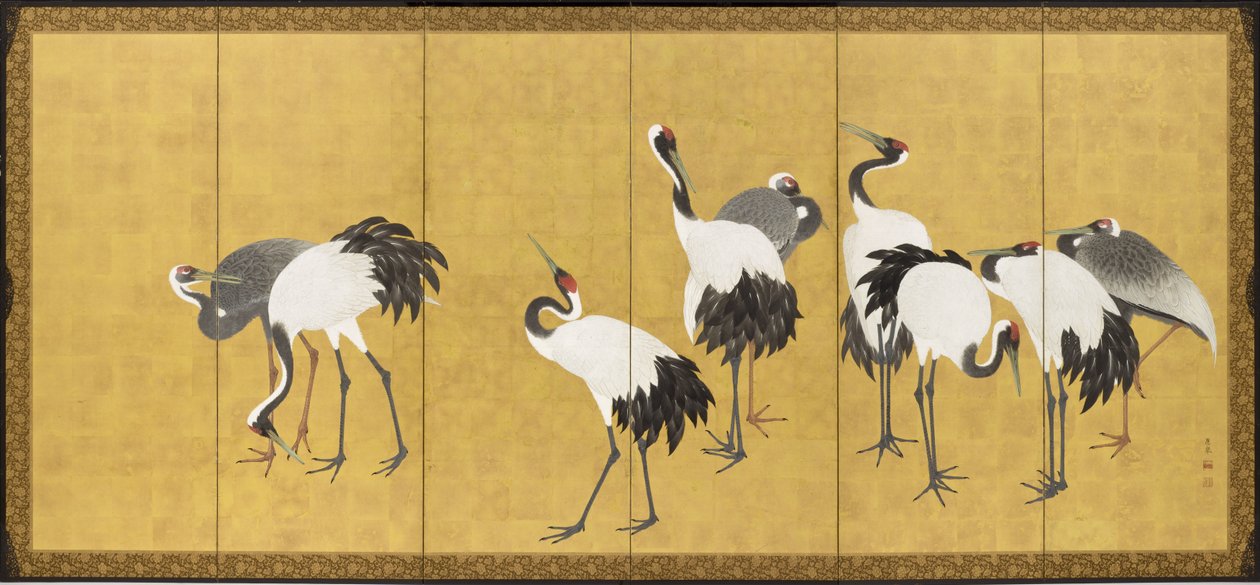 Żurawie autorstwa Maruyama Okyo