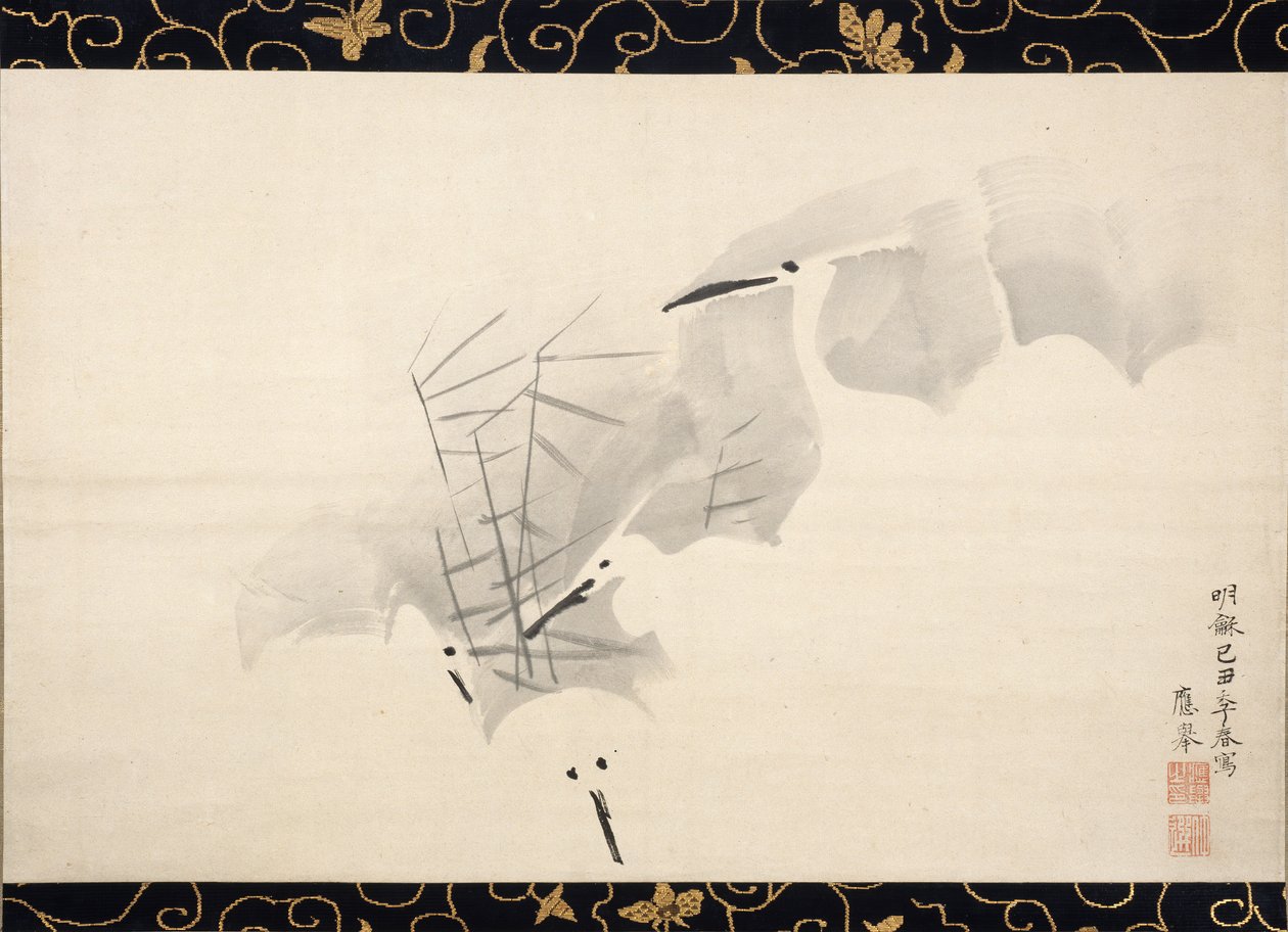 Białe czaple, 1769. autorstwa Maruyama Okyo