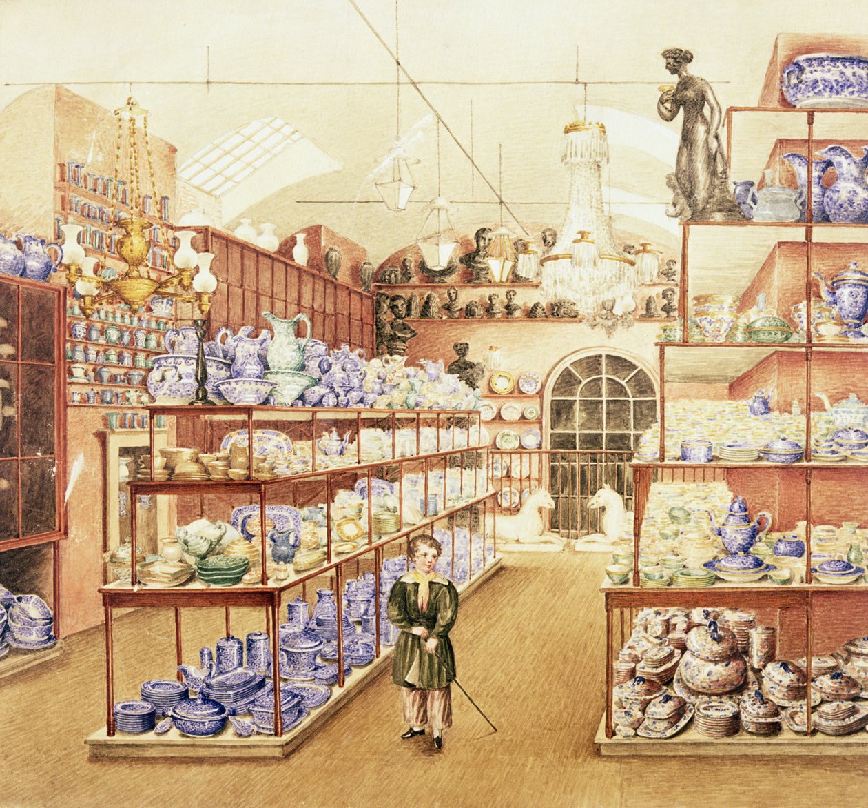 Wnętrze sklepu z porcelaną, ok. 1836 r. autorstwa Mary Ellen Best