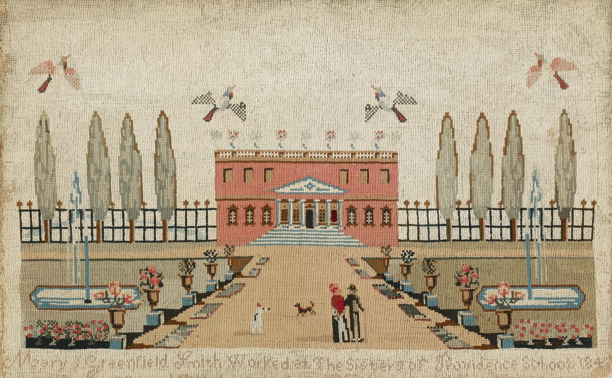 Obraz wełniany, ok. 1843 (wełna i jedwab na płótnie) autorstwa Mary J. Greenfield Smith