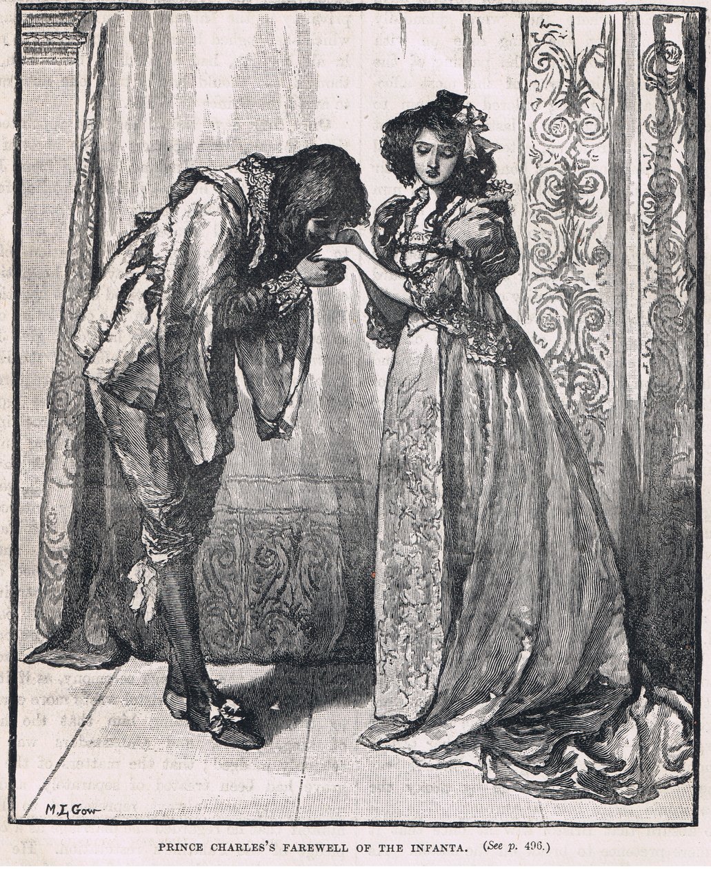 Księcia Karola pożegnanie Infantki 1623 autorstwa Mary L. Gow