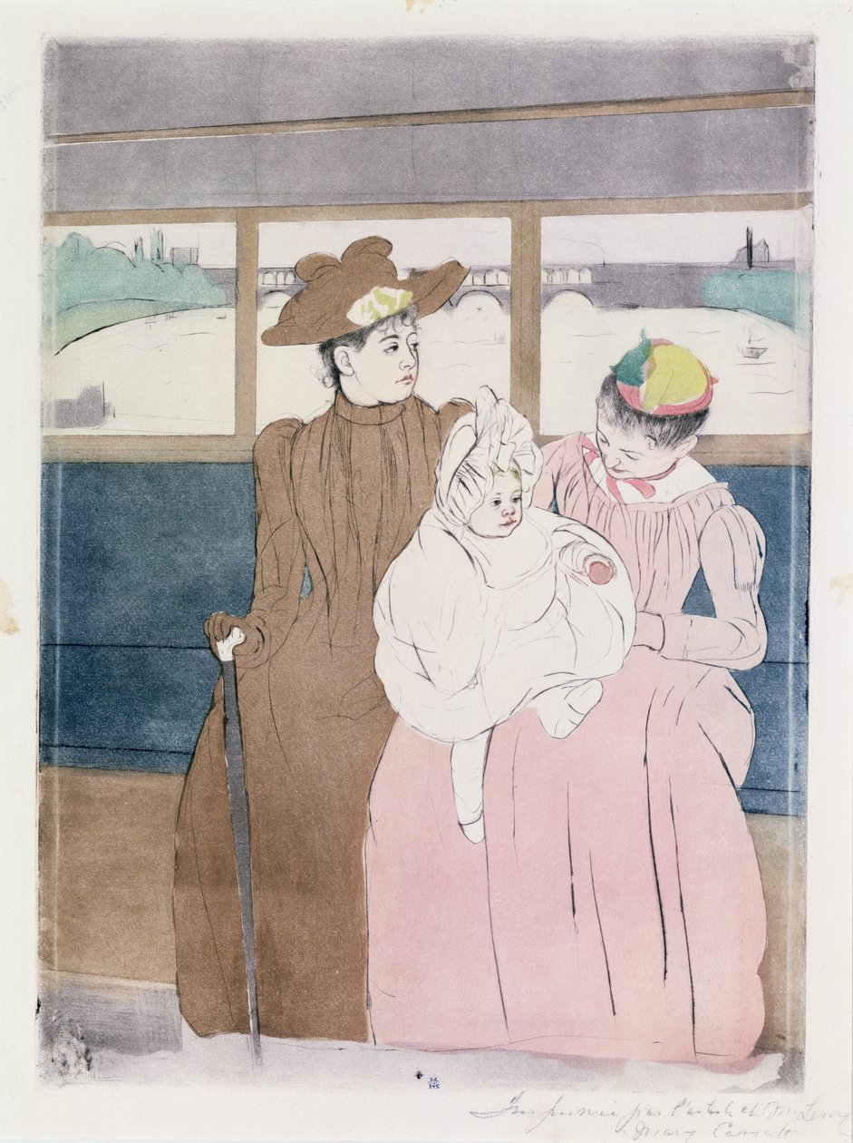 W Omnibusie (Tramwaj) 1891 (trawienie suchą igłą i miękkim podłożem) autorstwa Mary Cassatt