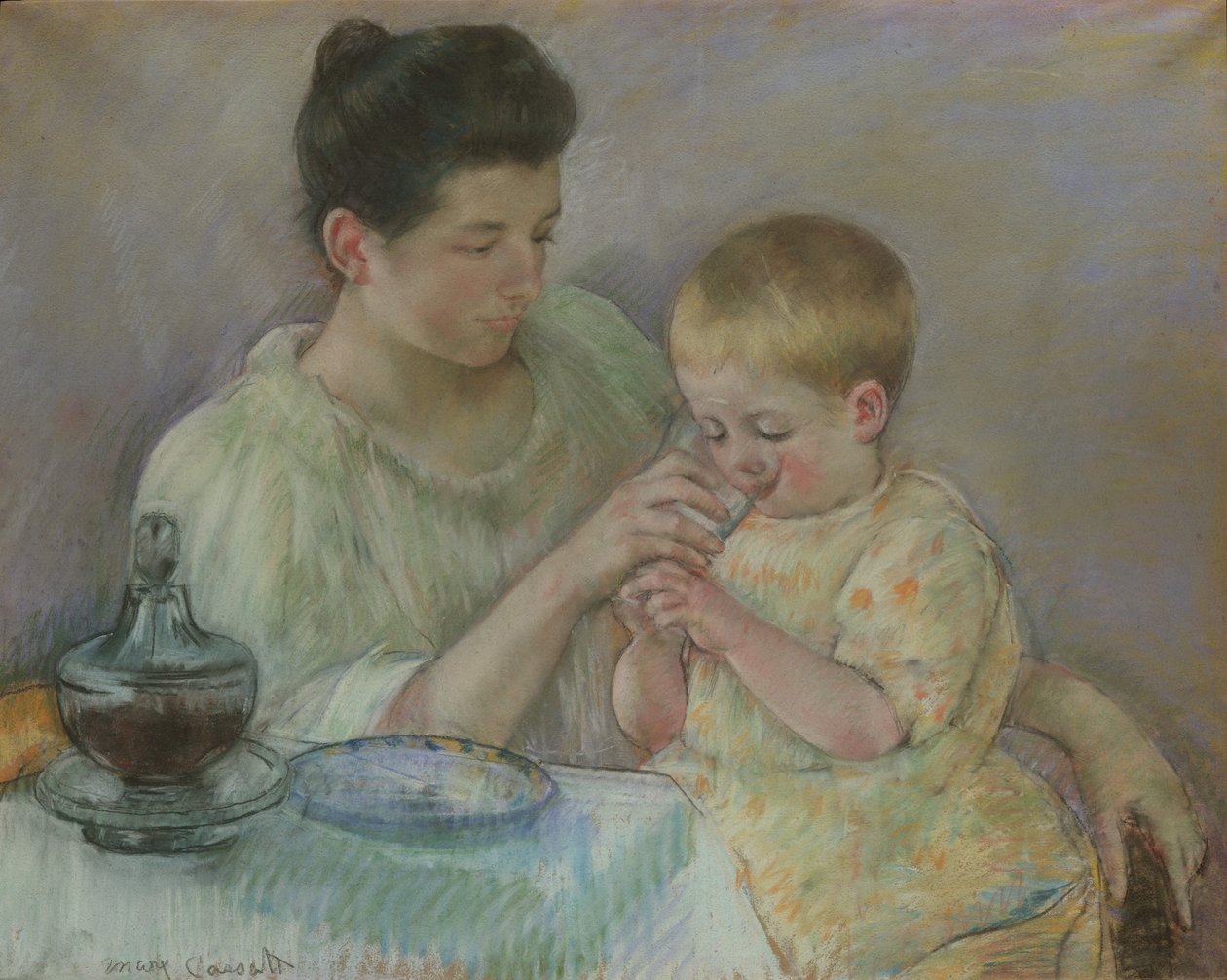 Matka karmiąca dziecko, 1898 autorstwa Mary Cassatt