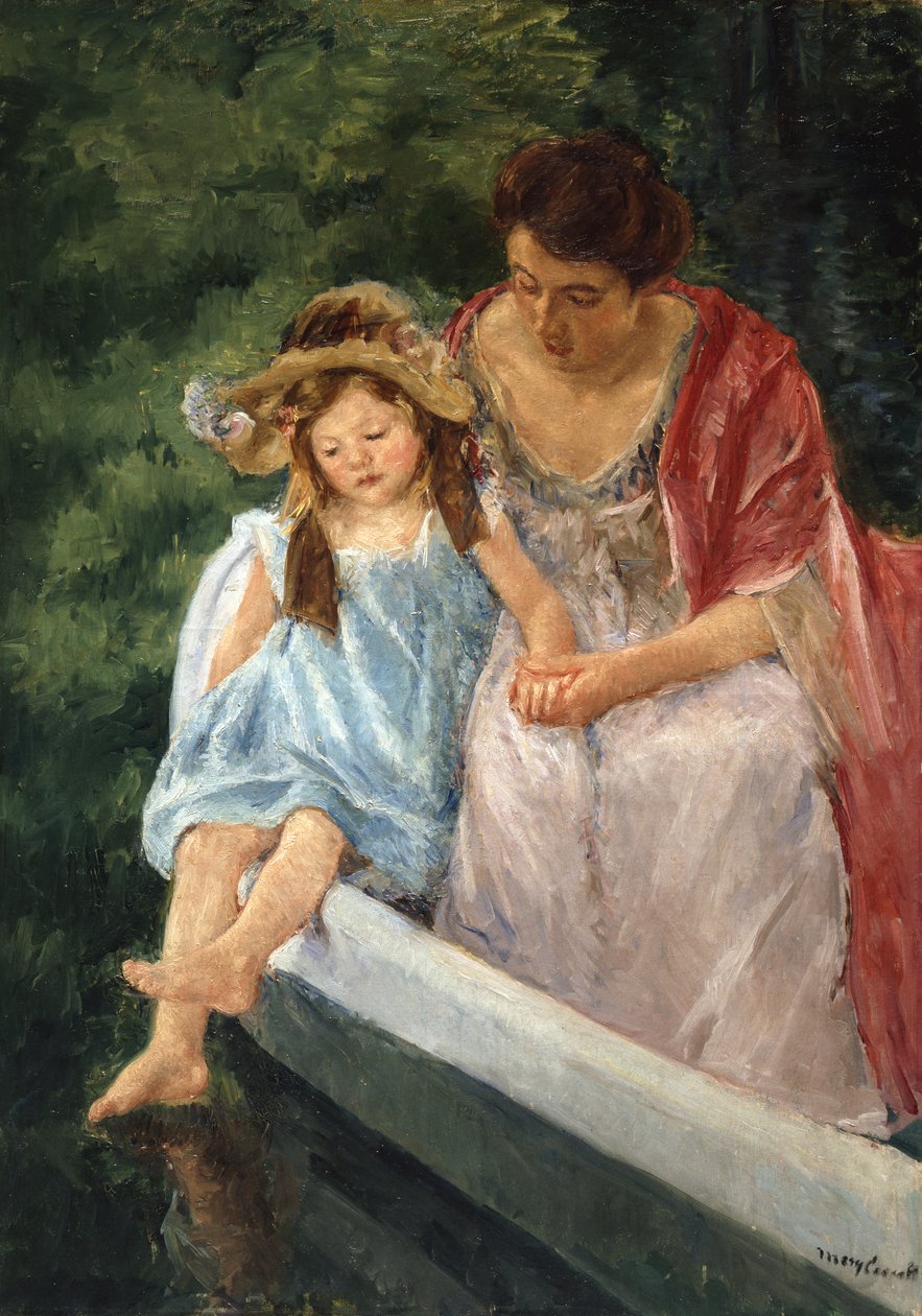 Matka i dziecko w łodzi, 1908 autorstwa Mary Cassatt
