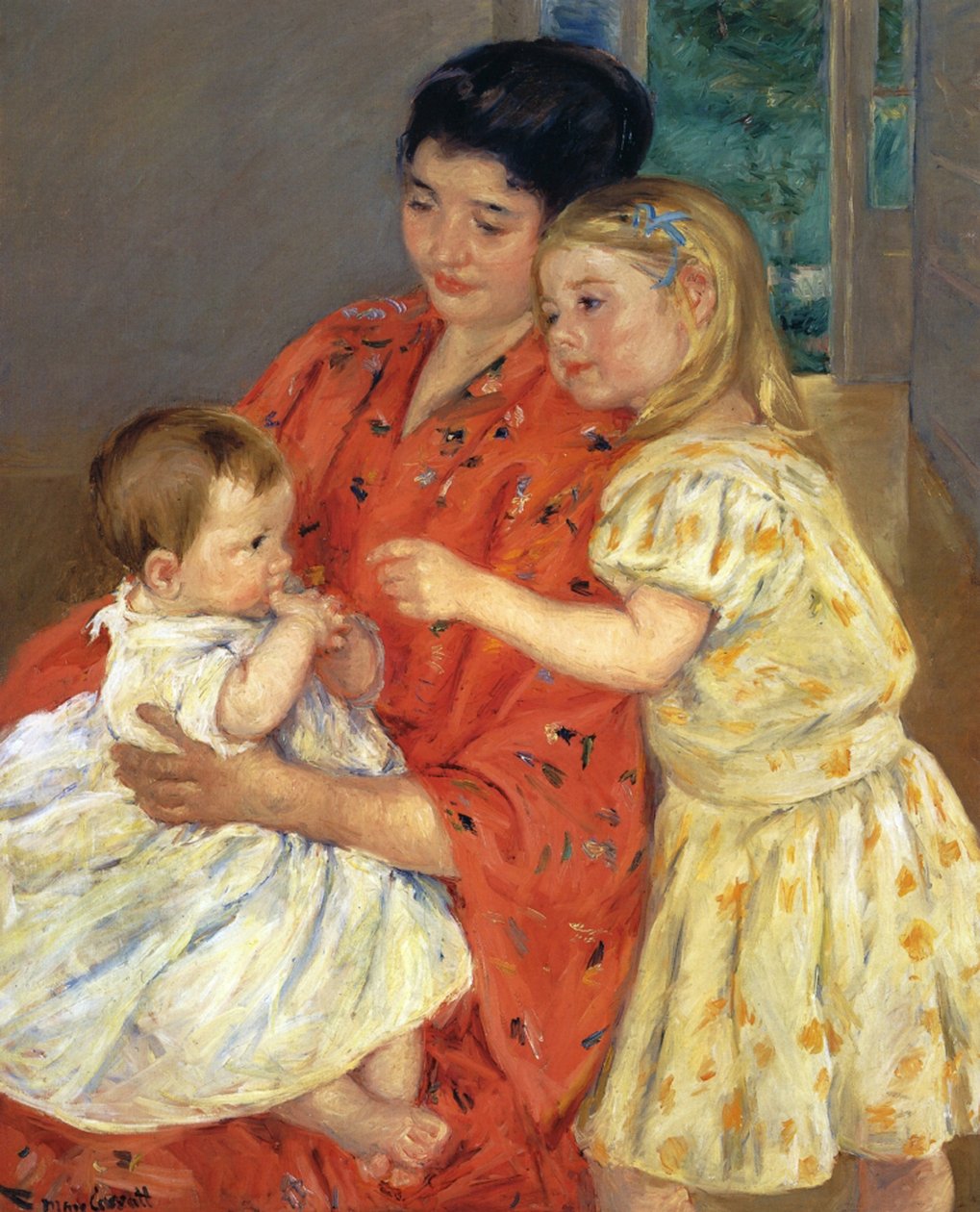Matka i Sara z dzieckiem, 1901 autorstwa Mary Cassatt