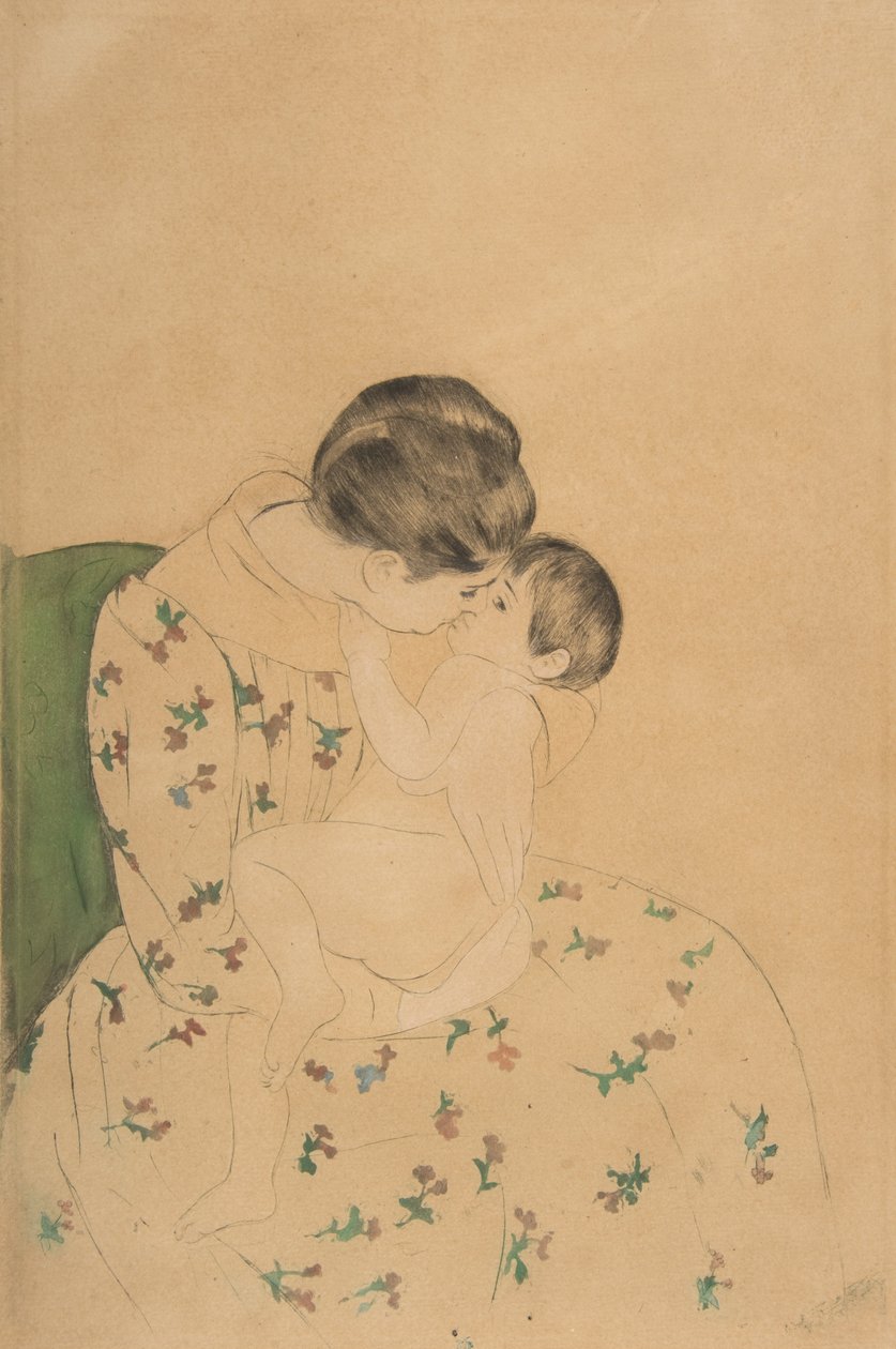 Pocałunek Matki, ok. 1891 r. autorstwa Mary Cassatt