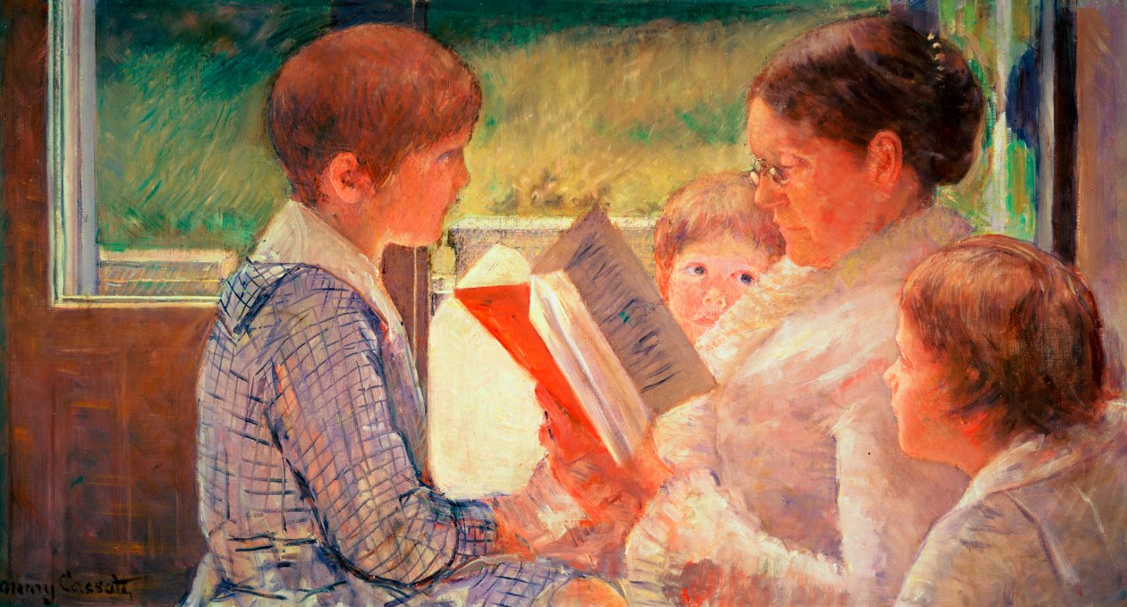 Pani Cassatt czyta wnukom, 1888 r. autorstwa Mary Cassatt