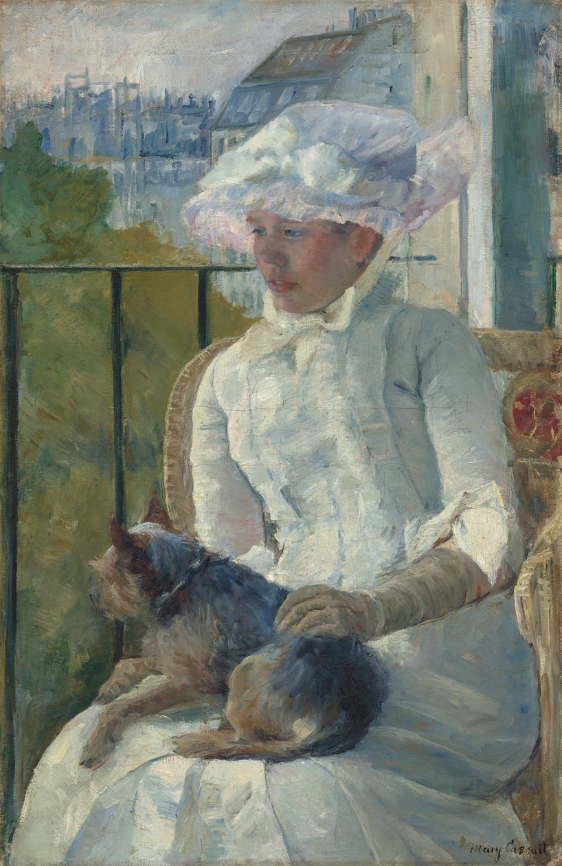 Młoda dziewczyna przy oknie, c.1883-84 autorstwa Mary Cassatt