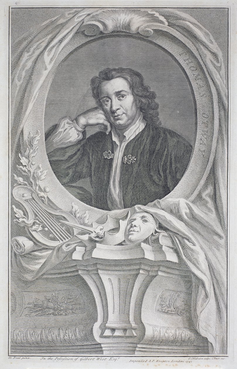Portret Thomasa Otwaya (1652-85) ryty przez Jacobusa Houbrakena (1698-1780) (grafika) autorstwa Mary (after) Beal