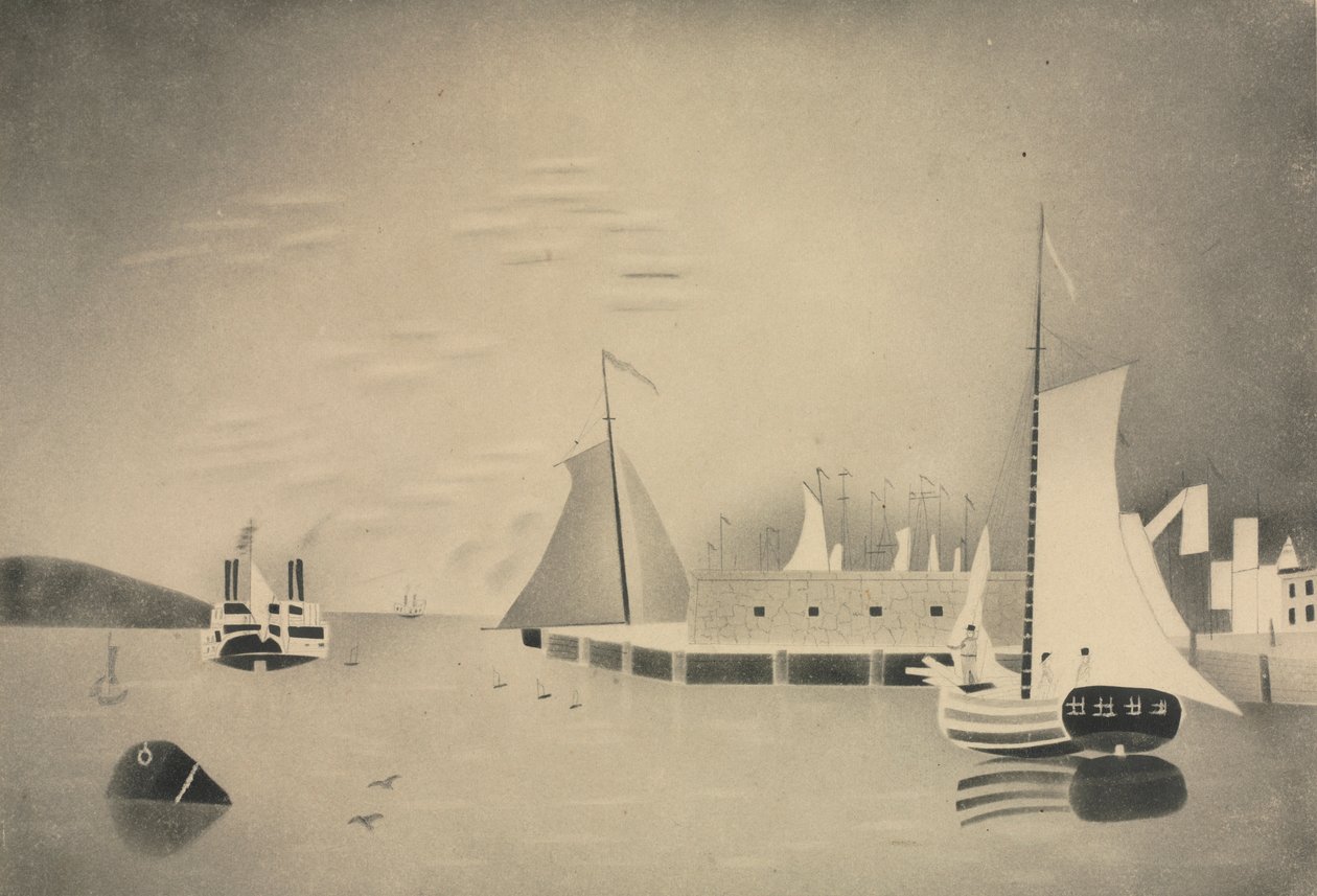 Scena portowa, lata 50. lub 60. XX wieku. autorstwa Mary Altha Nims