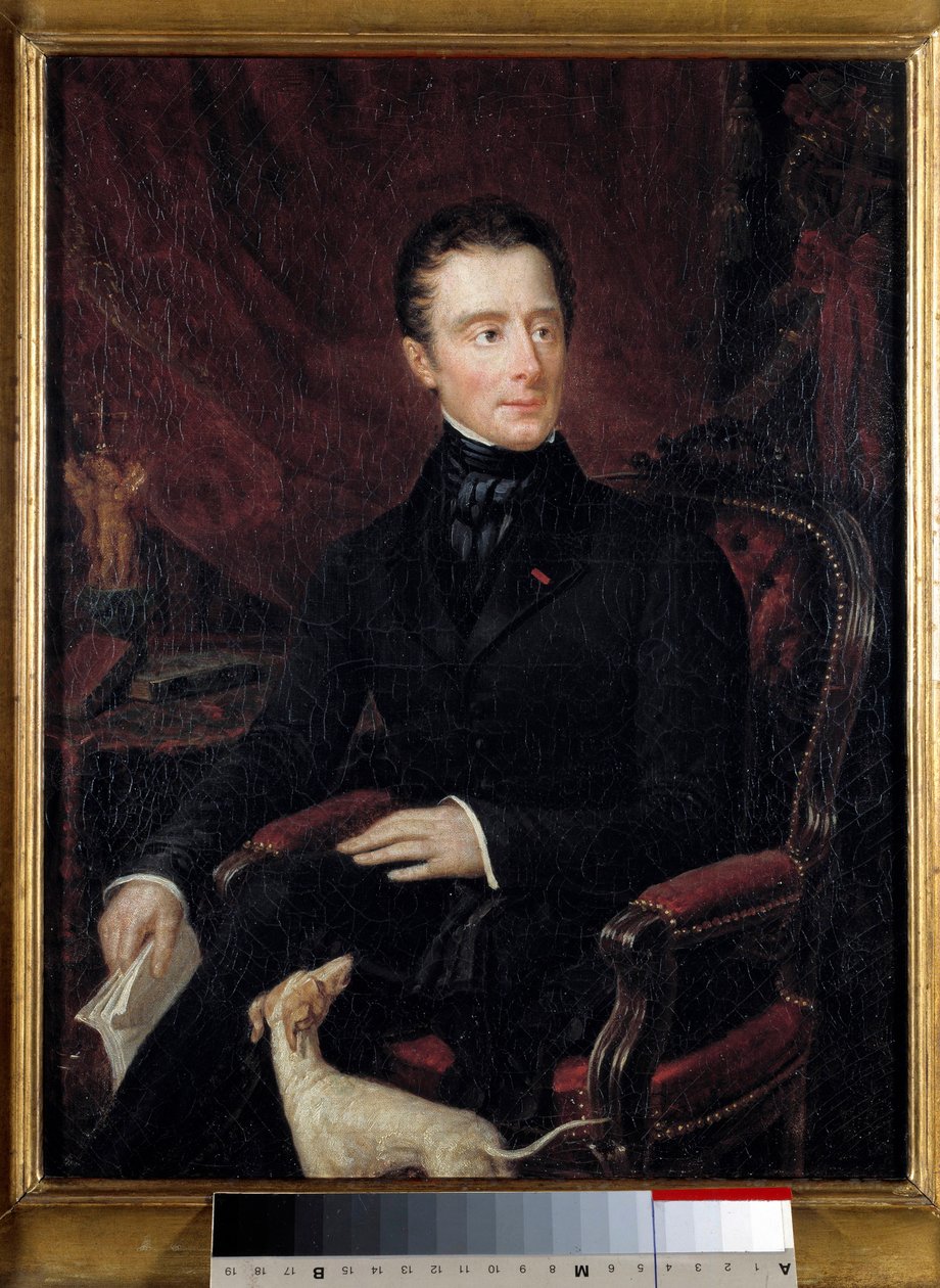 Portret francuskiego poety Alphonse de Lamartine (1790-1869) Obraz Marianne Lamartine (XIX wiek). Paryż. Muzeum Życia Romantycznego autorstwa Mary Ann Elisa Lamartine